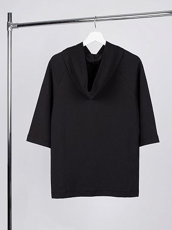 Футболка оверсайз унисекс с капюшоном Neofit, черная, размер M/L