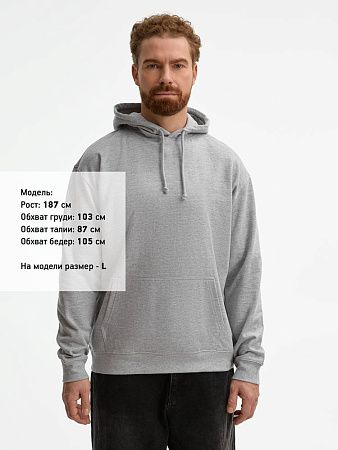 Худи унисекс Condor, серый меланж, размер XL