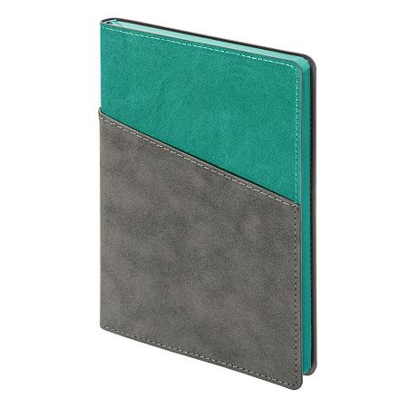 Ежедневник Flexy Smart Porta Nuba Latte A5, серый/бирюзовый, недатированный, в гибкой обложке