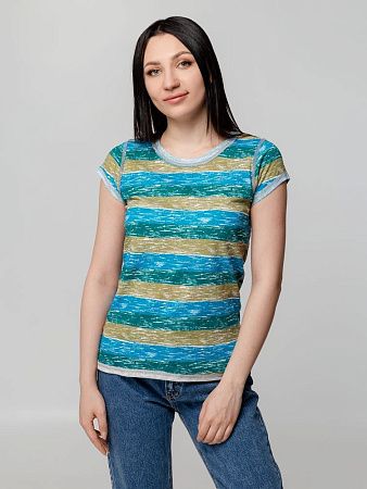 Футболка женская Rayet Lady двусторонняя, голубая с зеленым, размер XL