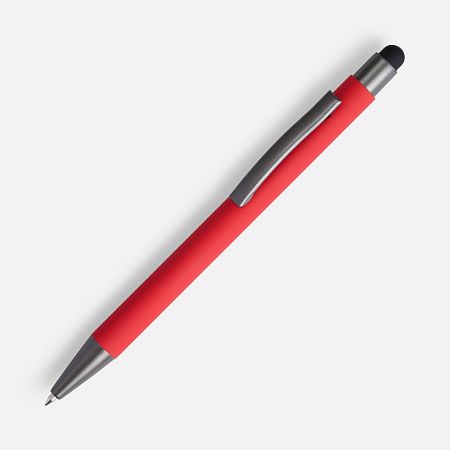 Ручка шариковая Atento Soft Touch со стилусом, красная