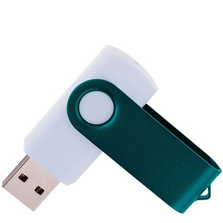 Флешка TWIST WHITE COLOR Белая с зеленым 4015.02.4ГБ