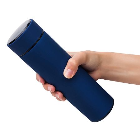 Термос TIM SOFT с индикатором температуры 420мл. Темно-синий 6400.14