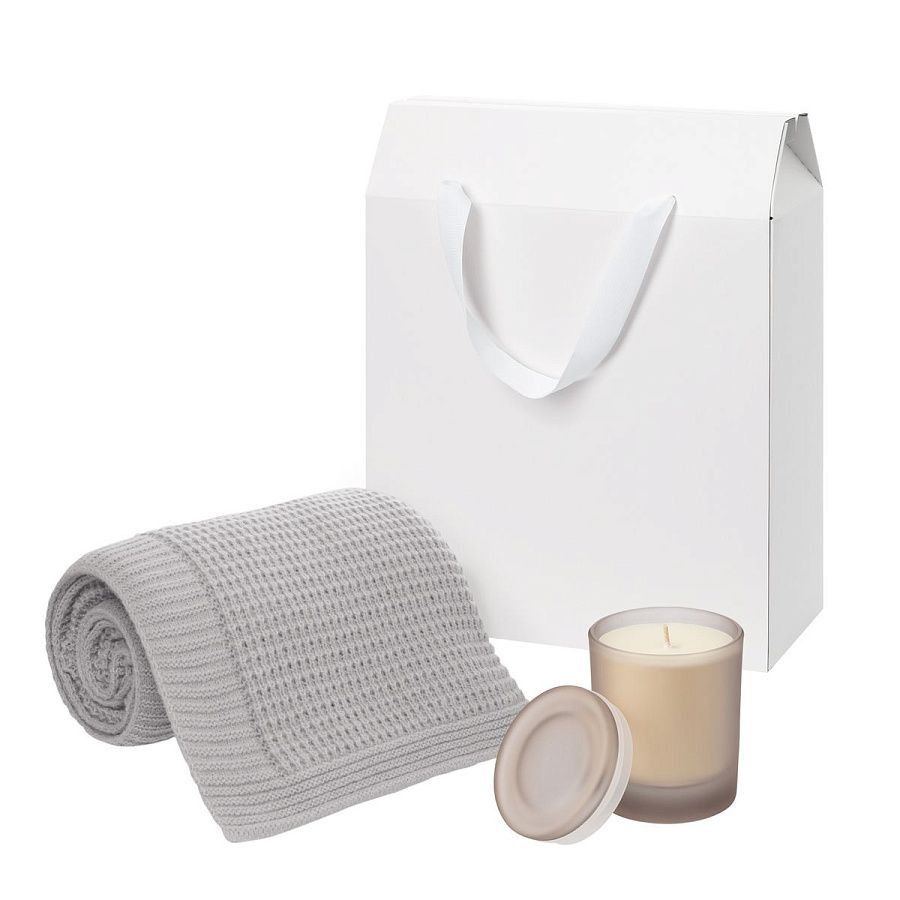 Подарочный набор Mizu, Malta Soft, бежевый (свеча, плед)