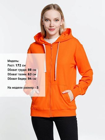 Толстовка на молнии с капюшоном Siverga, оранжевая, размер XS