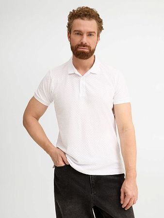 Рубашка поло мужская Brandy Men, белая с темно-синим, размер S