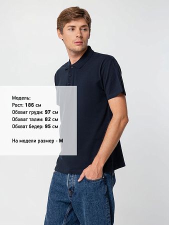 Рубашка поло мужская Summer 170, темно-синяя (navy), размер XXL