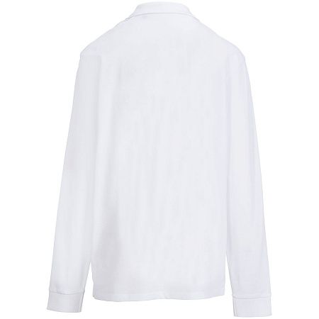 Рубашка поло унисекс с длинным рукавом Pacific LSL, белая, размер XS