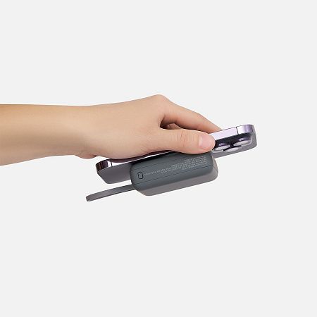 Внешний аккумулятор с подсветкой Риттер PD (Ritter PD) 10000mAh с функцией беспроводной зарядки 15W, серый