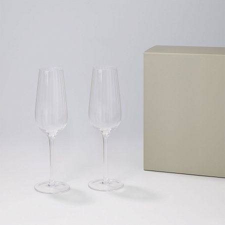 Подарочный набор 2 бокала для шампанского Blanche в серой коробке