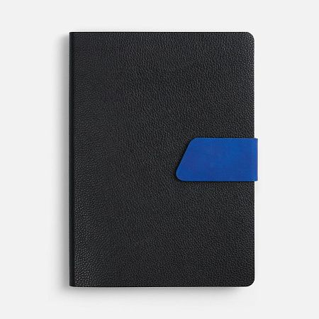 Ежедневник Boom, недатированный, черный с ярко-синий