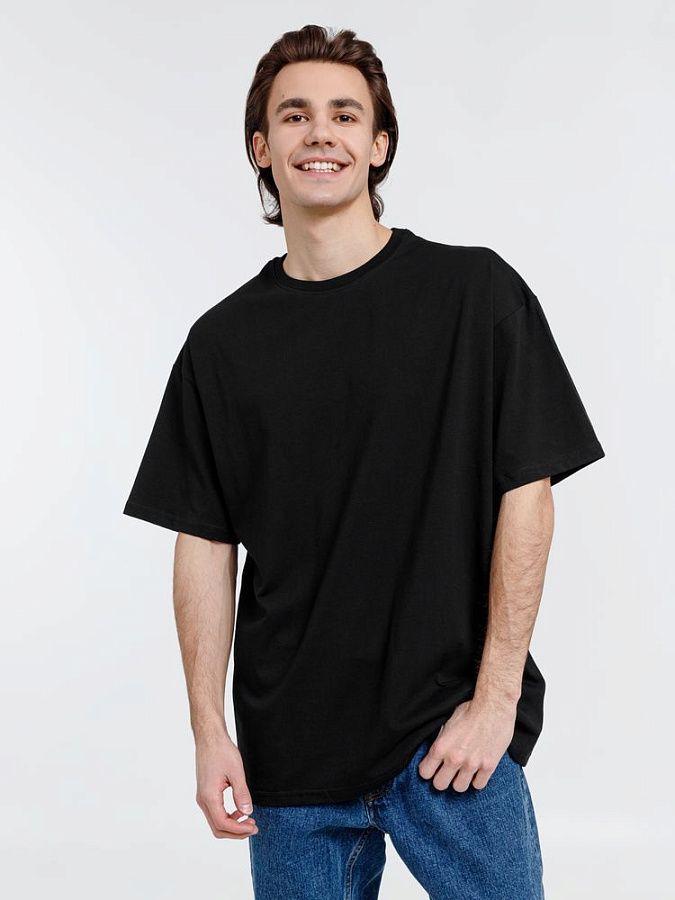 Футболка оверсайз унисекс Big Haul, черная под нанесение