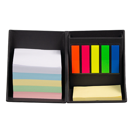 Настольный органайзер в картонном переплете Stick and Stay размер 9,5*9,5*9,5 см, черный