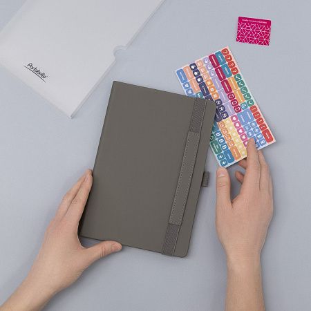 Ежедневник Alpha недатированный, серый/бирюзовый