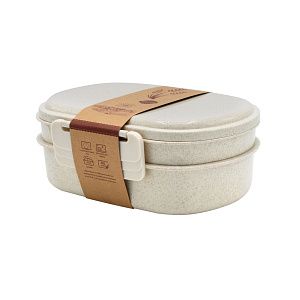 Ланчбокс (контейнер для еды) Grano из пшеничного волокна, бежевый-S