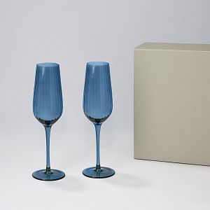 Подарочный набор 2 бокала для шампанского Тоскана (Toscana) в серой коробке