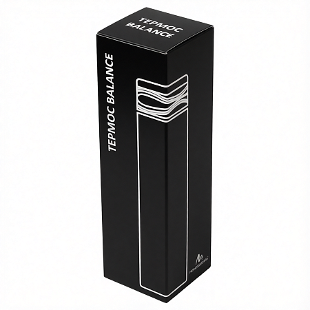 Термос Balance вакуумный стальной, 500 мл, пластиковая крышка, черный, матовый