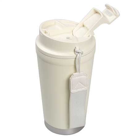 Термокружка Alba металлическая, 410 мл, кремовая с серебром