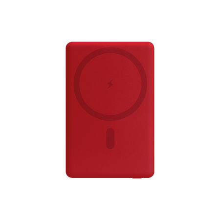 Внешний аккумулятор Atlantis PD 5000mAh с функцией беспроводной зарядки 15W, красный