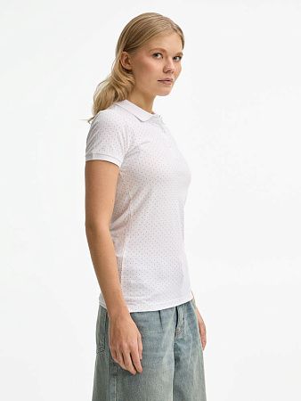 Рубашка поло женская Brandy Women, белая с темно-синим, размер XS