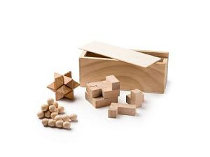 Набор головоломок «Камушки» из натурального дерева, цвет: натуральный