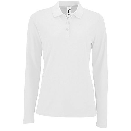 Рубашка поло женская с длинным рукавом Perfect LSL Women, белая, размер XL