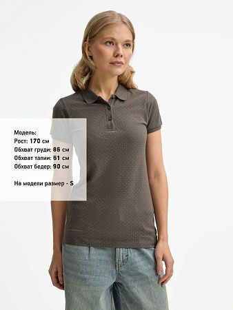 Рубашка поло женская Brandy Women, темно-серая с белым, размер L