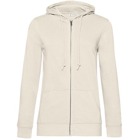 Толстовка на молнии с капюшоном женская BNC Inspire (Organic), молочно-белая, размер XS