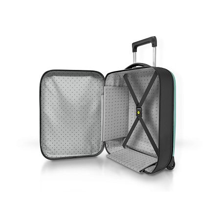 Чемодан складной Rollink Vega II 55x40x20 см, 2 колеса, бирюзовый