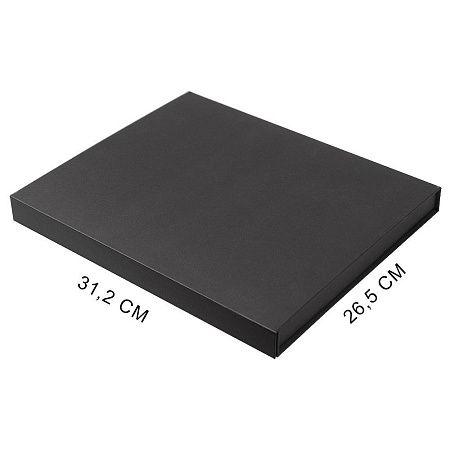 Коробка подарочная Solution Prestige Yota Fabrique, размер 31,3*26,9*3,7 см,  с магнитным клапаном, под индивидуальную вырубку,  с черным ложементом, черная