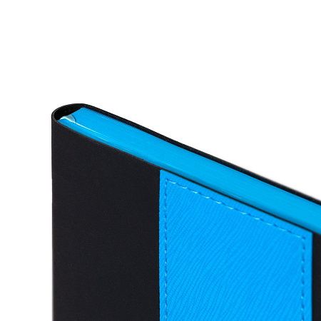 Ежедневник Bookmark, недатированный, черный с голубым