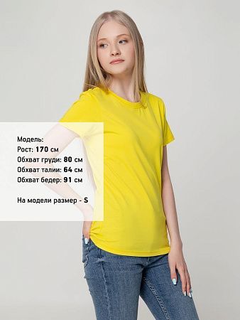 Футболка женская T-bolka Lady, желтая, размер M