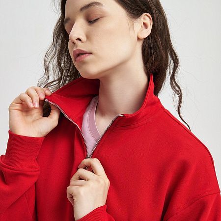 Толстовка на молнии унисекс Флоу (Flow), красная, размер 3XL/4XL