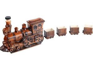 Набор для водки «Железнодорожный состав», цвет: коричневый