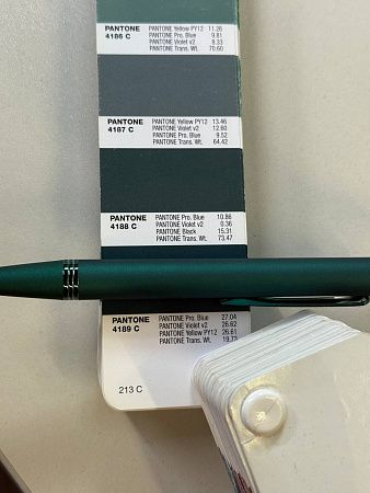 Ручка шариковая Moonlight Soft touch Mirror Silver Requis алюминиевая, зеленая