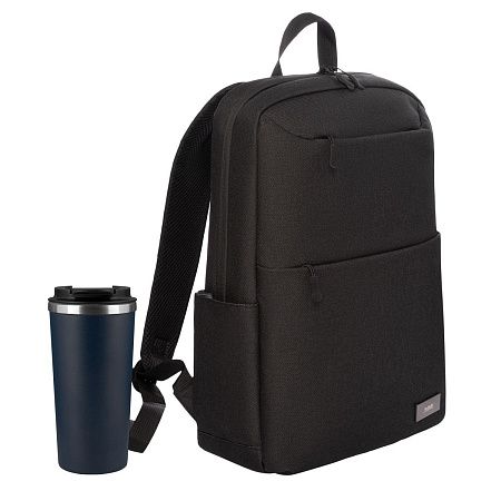 Подарочный набор Палермо (Palermo), Форст (Forst), черный/синий (рюкзак, термокружка)