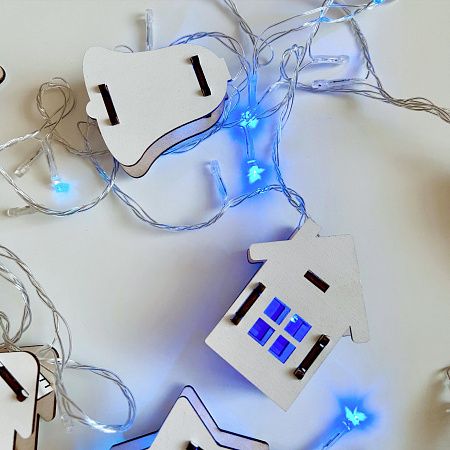 Гирлянда на 12 игрушек из фанеры, с индивидуальным лого, 2.5 м