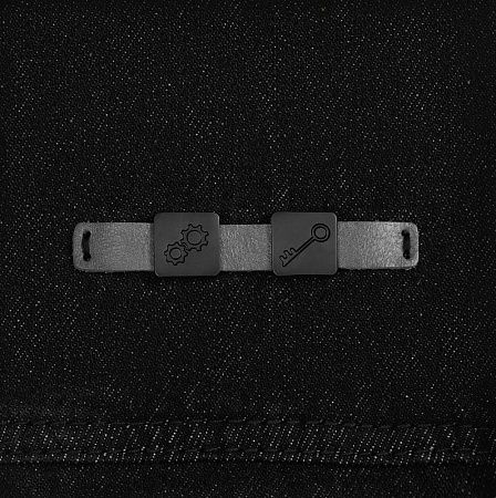 Лейбл кожаный Beta, XS, серый