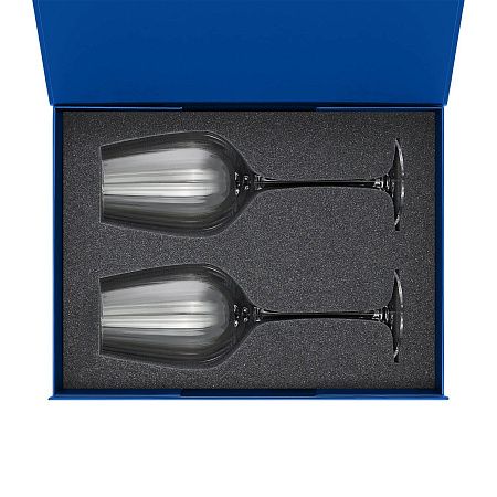 Подарочный набор 2 бокала для вина Blanche в синей коробке