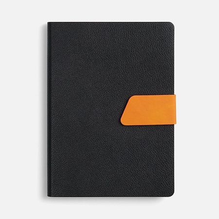 Ежедневник Boom, недатированный, черный с оранжевым