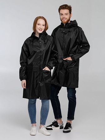 Дождевик с карманами «Плащ, плащ», черный, размер S