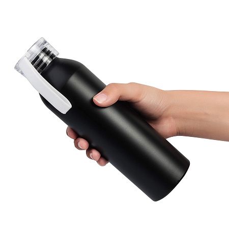 Бутылка для воды VIKING BLACK 650мл. Черная с белой крышкой 6142.07