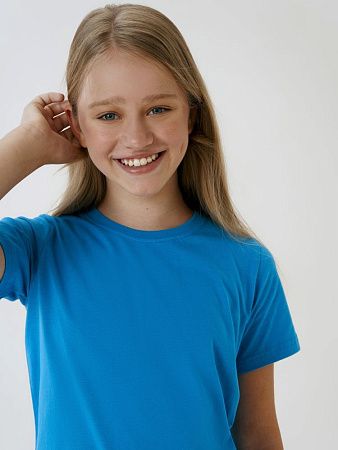 Футболка детская T-Bolka Kids, бирюзовая, размер 10 лет (130-140 см)