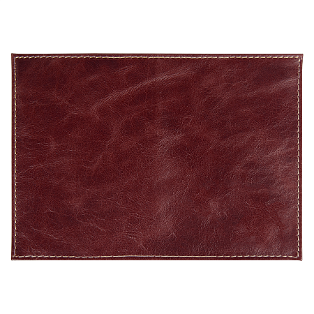 Обложка для автодокументов Leather Sky Matt из натуральной кожи, бордовая с белой прострочкой