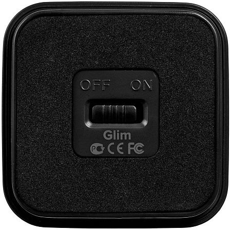 Беспроводная колонка с подсветкой гравировки Glim, черная