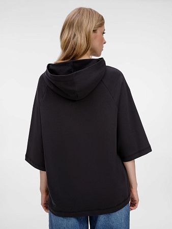 Футболка оверсайз унисекс с капюшоном Neofit, черная, размер M/L