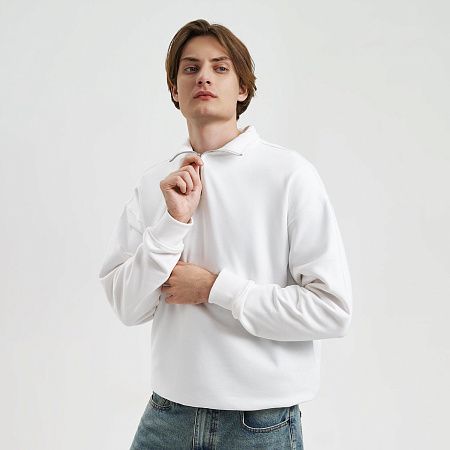 Толстовка на молнии унисекс Флоу (Flow), белая, размер M/L