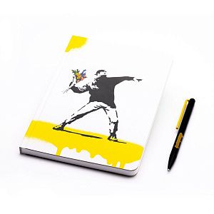 Набор Pininfarina Banksy Метатель цветов: шариковая ручка GrafeeX и блокнот линованный из каменной б
