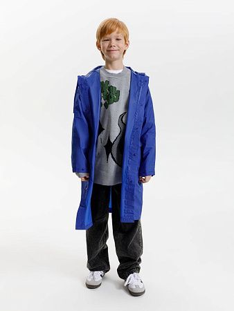 Дождевик детский RainDrop Kids, ярко-синий, размер 8 лет (118-128 см)