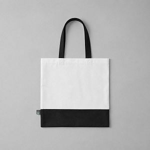 Сумка-шоппер двухцветная Reviver из нетканого переработанного материала RPET, цвет: черный